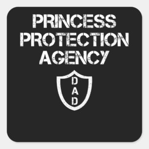Princess Protection Agency Far och Dotter Fyrkantigt Klistermärke