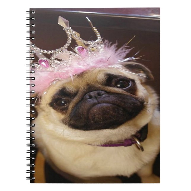 Princess Pug Anteckningsbok Med Spiral (Framsidan)