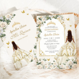 Princess Quinceañera Champagne Ivory Ro Dress Inbjudningar
