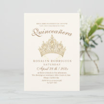 Princess Quinceañera Elegant Guld Krona Beige