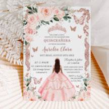 Princess Quinceañera  Rosa Blommigt Ro Guld
