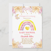 Princess Rainbow Baby Shower-inbjudan