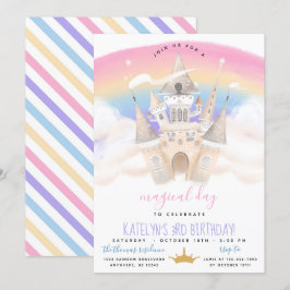 Princess Rainbow Birthday bjudande Inbjudningar