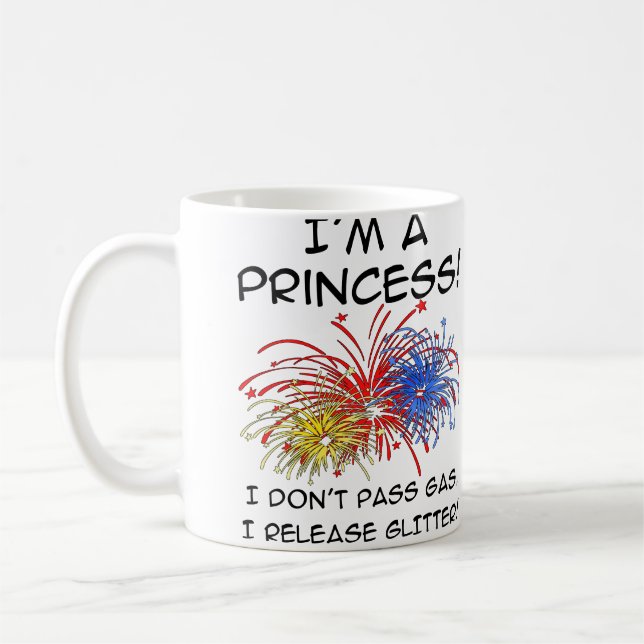 Princess Release Glitter Funny Mug Kaffemugg (Vänster)