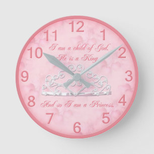 Princess Religiösa Wall Clock Rund Klocka