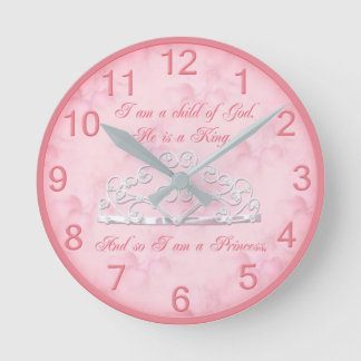 Princess Religiösa Wall Clock Rund Klocka