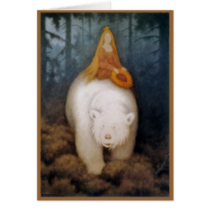 Princess Riding Kung Polar Bear Hälsningskort