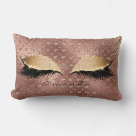 Princess Ro Guld Glitter Lash Namn Hearts Lumbarkudde
