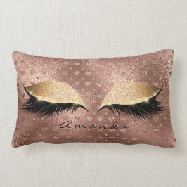 Princess Ro Guld Glitter Lash Namn Hearts Lumbarkudde