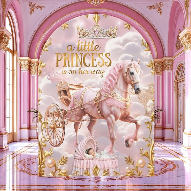 Princess Rosa Baby Shower Carriage Bassinet Inbjudningar (Skapare uppladdad)
