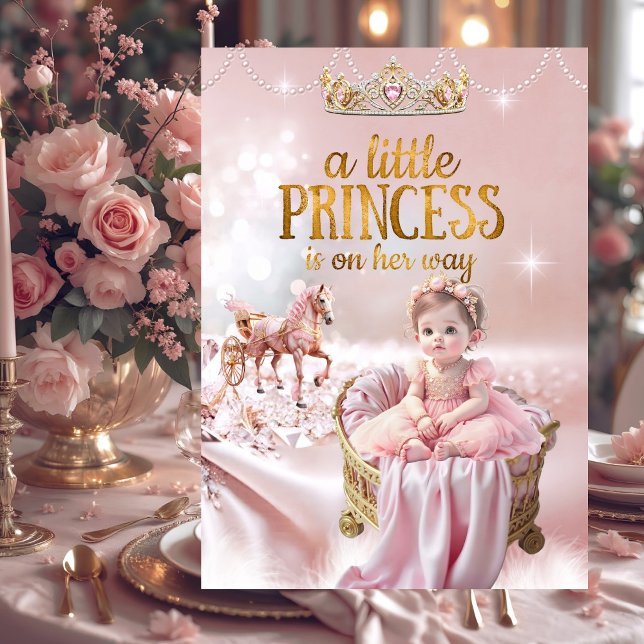 Princess Rosa Baby Shower Carriage Crib Inbjudningar (Skapare uppladdad)