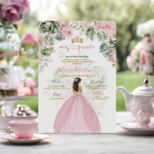 Princess Rosa Dacks Blommigt Sage Grönt Mis Quince Inbjudningar