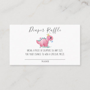 Princess Rosa Dinosaur Diaper Raffle Baby Shower B Visitkort