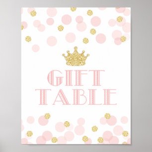 Princess Rosa Guld Baby Shower Gift Bord Sign Poster