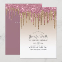 Princess ROSA GULD Dripping Glitter 12:e BIRTHDAY
