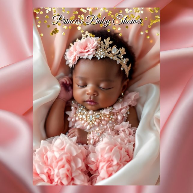 Princess Rosa Guld Flicka Shower Ethnic Inbjudningar (Skapare uppladdad)