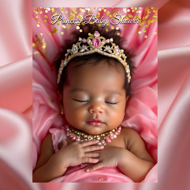 Princess Rosa Guld Flicka Shower Ethnic Tiara Inbjudningar (Skapare uppladdad)