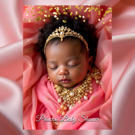 Princess Rosa Guld Tiara Flicka Shower Ethnic Inbjudningar