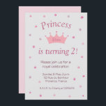 Princess Rosa Krona Tiara Stars Kids Baby Birthday Inbjudningar<br><div class="desc">En söt design med rosa krona med personlig namn och små stjärnor i olika rosor på grått-bakgrund,  perfekt för ditt lilla prinsessans royal party! Den här designen finns också i andra färg i min butik.</div>
