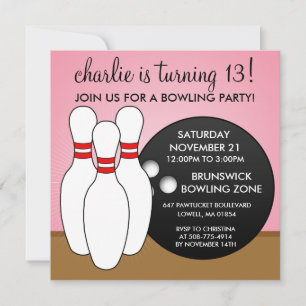 Princess Rosa l5At oss ha ett bollbowlingparty Inbjudningar