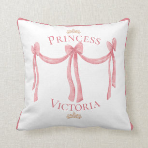 Princess Rosa Namn Guld Krona Satin Girly Kudde