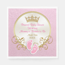 Princess Rosa och Guld Baby Shower Napkins Pappersservett