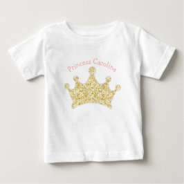 Princess Rosa och Guld Glitter Krona T Shirt