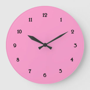 Princess Rosa och svart Wall Clock Stor Klocka