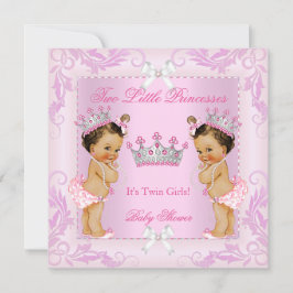Princess Rosa Pearls Twin Baby Shower Tiara BR Inbjudningar