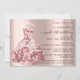 Princess Royal Ro Dress Sweet 16th Quinceañera Inbjudningar