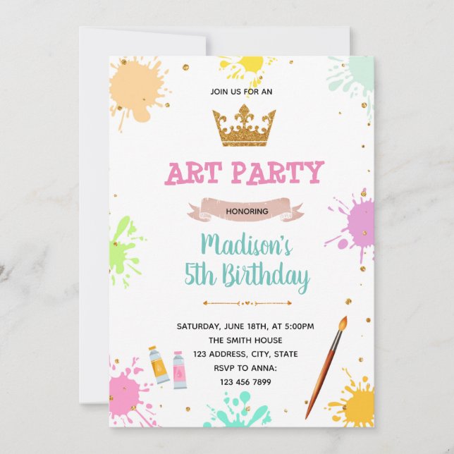 Princess royal-sluminbjudan tack kort (Framsida)