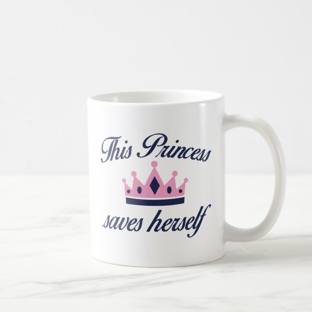Princess Saves Herself Kaffemugg (Höger)