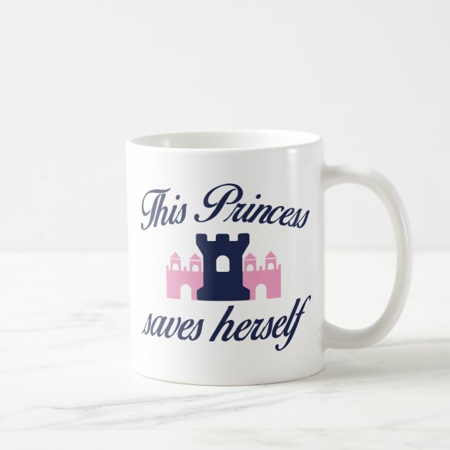 Princess Saves Herself Kaffemugg (Höger)