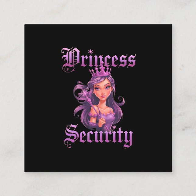 Princess Security: Behålla Din lilla Royalty Säker Fyrkantigt Visitkort (Framsida)