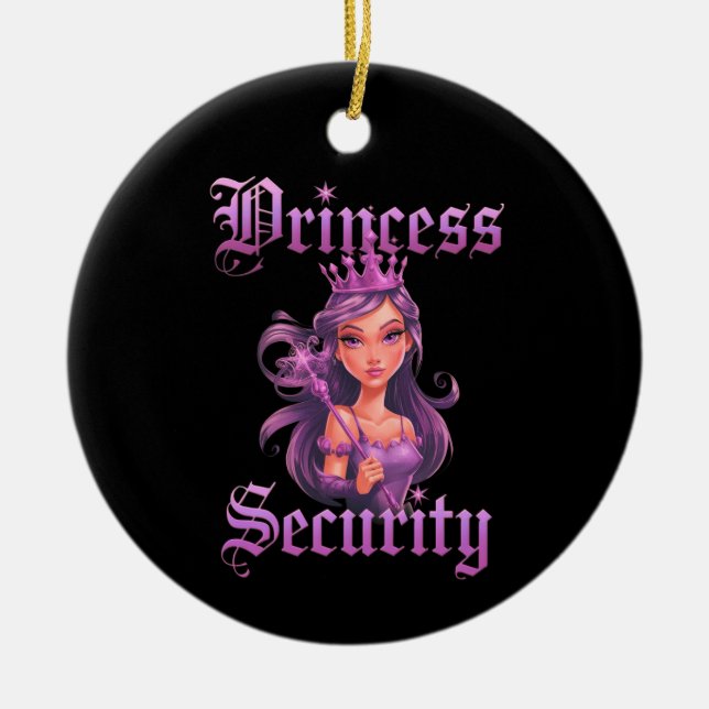 Princess Security: Behålla Din lilla Royalty Säker Julgransprydnad Keramik (Framsidan)