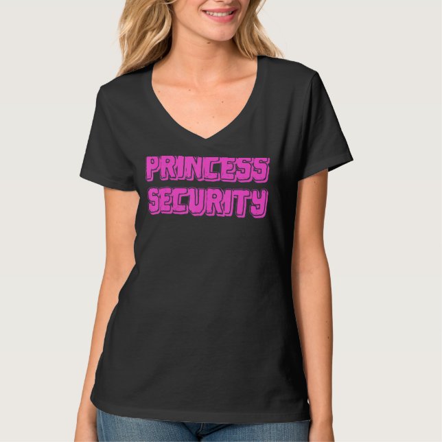 Princess Security Funny Halloween Parent Costume T Shirt (Framsida)