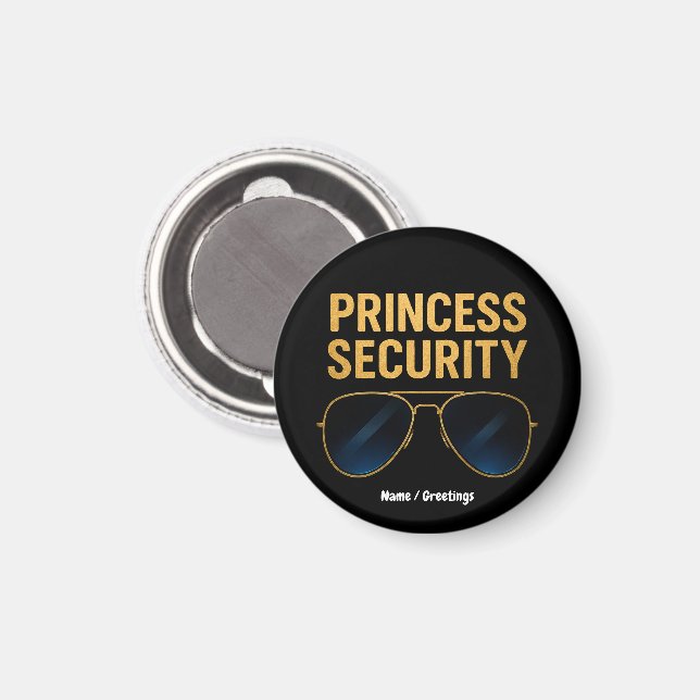 Princess Security Magic Halloween Födelsedagsfest Magnet (Front/Back)