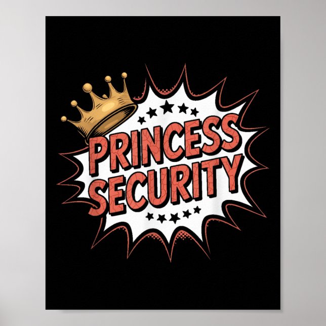 Princess Security Retro Birthday Pappa &amp; Mamma Poster (Framsidan)