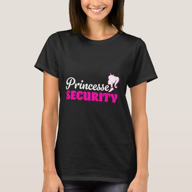 Princess Security Team Pappa Mamma Födelsedagsfest T Shirt (Framsida)