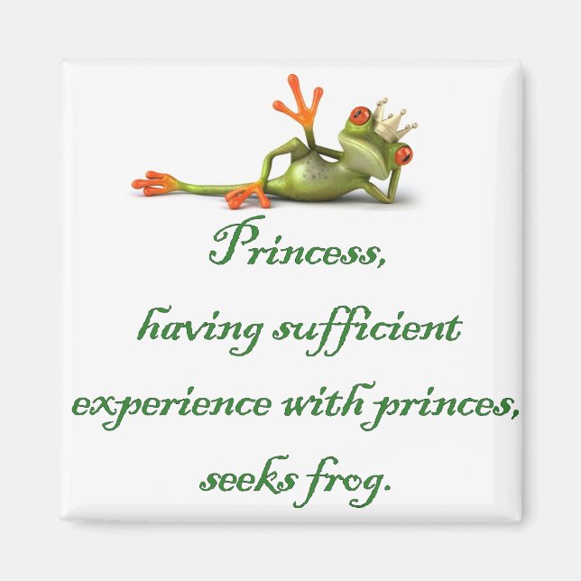 Princess Seeks Frog Square Magnet (Framsidan)