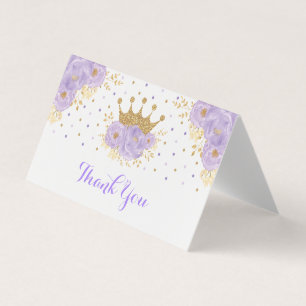 Princess Shower Tack i Lavender Guld Krona Kort
