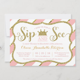 Princess Sip och See Baby Shower-inbjudan Inbjudningar