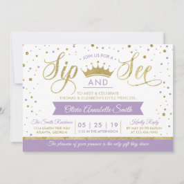 Princess Sip och See Baby Shower-inbjudan Inbjudningar