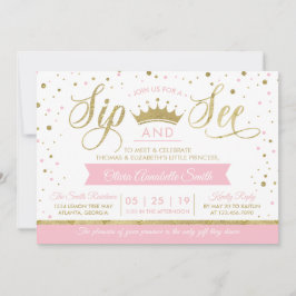 Princess Sip och See Baby Shower-inbjudan Inbjudningar