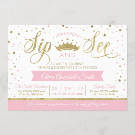 Princess Sip och See Baby Shower-inbjudan Inbjudningar
