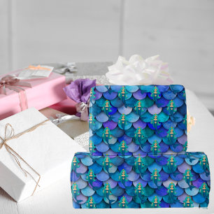 Princess sjöjungfru blue lila sjöjungfru  presentpapper