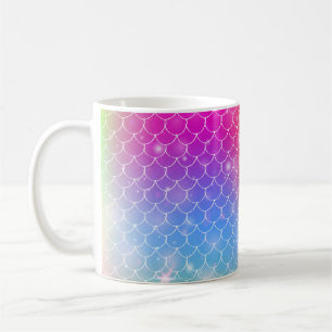 Princess sjöjungfru med kawaii rainbow scales patt kaffemugg