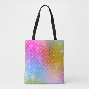 Princess sjöjungfru med kawaii rainbow scales patt tygkasse