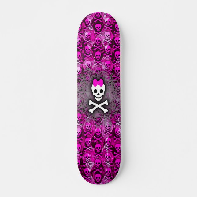 Princess Skull & Bones Skateboard Bräda 19,5 Cm (Framsida)