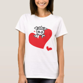 Princess Skull med Big Heart T Shirt